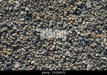 background with texture of pebbles, small gravel raw material in the manufacture of concrete Stock Photo