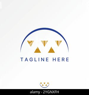 Logo design graphic concept creative premium vector stock image graphic simple 5 triangles swoosh accent idea Relate monogram typography art abstract Stock Vector