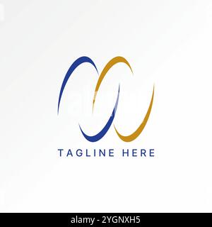 Logo design graphic concept creative premium vector stock image graphic simple swoosh accent initial MW font Relate to monogram typography art abstrac Stock Vector