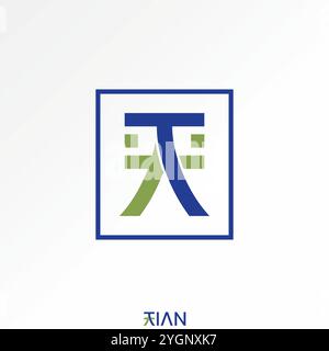 Logo design graphic concept creative premium vector stock image graphic initial AT or TA font japanese style Relate to monogram typography brand Stock Vector