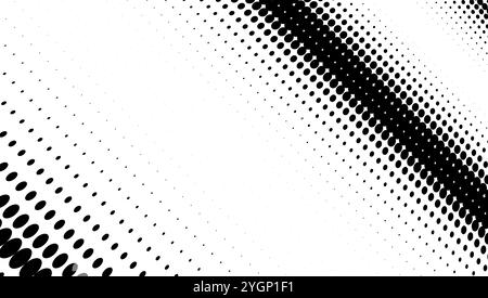halftone pattern with black dots arranged in a curved shape on a white ...