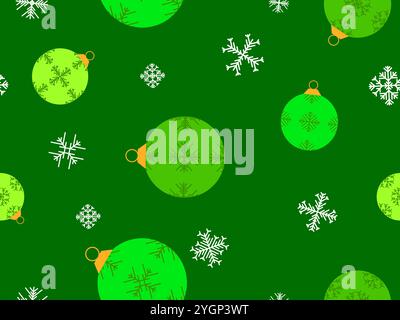 Christmas balls seamless pattern. Christmas Tree Balls is decorated with snowflakes patterns. Christmas Tree Balls. Xmas design for wrappers, covers, Stock Vector
