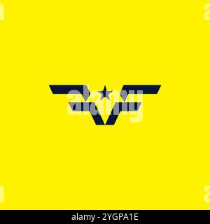 FF Initial Logo Design. Letter F Star Icon Stock Vector