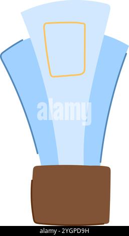 achievement glass trophy cartoon vector illustration Stock Vector