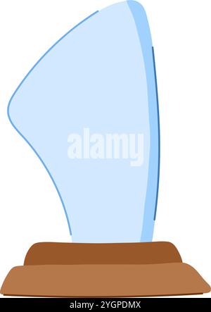 recognition glass trophy cartoon vector illustration Stock Vector