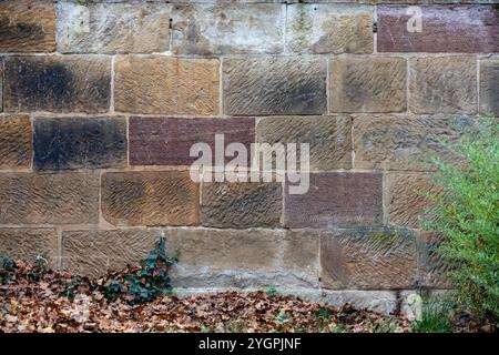 Rustic Stone Wall Texture Background - Natural Gray Masonry Pattern Stock Photo