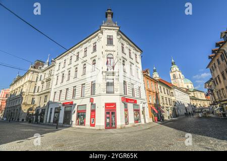 Ljubljana Town square. Slovenia Stock Photo