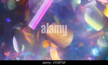 Abstract Holographic Background with Bokeh Light Stock Photo