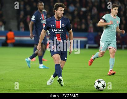 Paris, France. 06th Nov, 2024. Joao Neves of PSG during the UEFA Champions League, League phase, Matchday 4 football match between Paris Saint-Germain and Atletico Madrid on 6 November 2024 at Parc des Princes stadium in Paris, France - Photo Jean Catuffe/DPPI Credit: DPPI Media/Alamy Live News Stock Photo