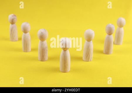 The leader in front leads a group of employees to victory, HR, Staff recruitment. The concept of leadership. Stock Photo
