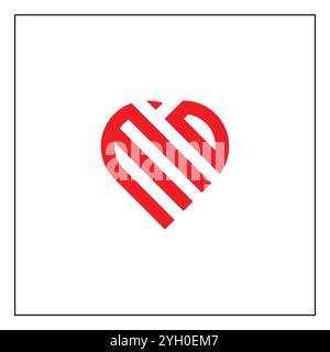 Heart Shape Vector Logo Design for Initial Letter MD Stock Vector