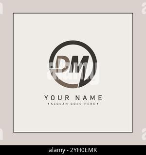 Initial DM Vector Logo - Elegant Monogram Template for letter D and M for your Business Stock Vector