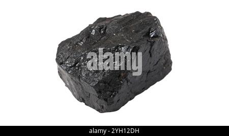 Piece of coal isolated on white background Stock Photo