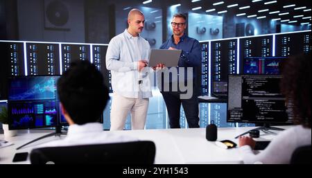 Data Center Security Cyber Management Using Computer Stock Photo