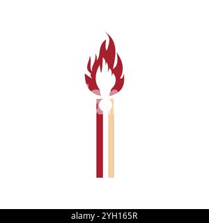 match stick icon logo design template Stock Vector