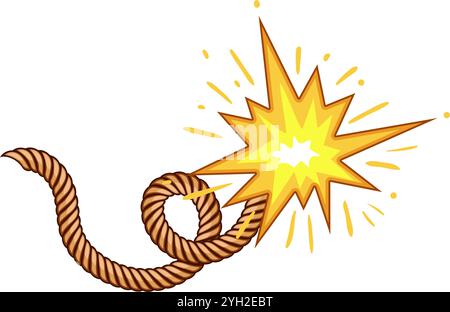 trigger dynamite fuse cartoon vector illustration Stock Vector Image ...