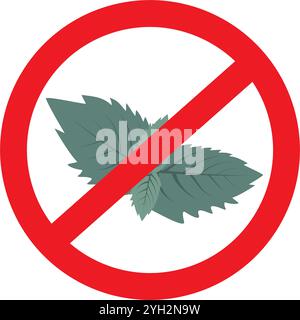 Mint leaves in trendy shades with lettering on a transparent background. Sticker. Icon. Isolate. EPS. Vector design for wrapping, sticker or poster, banner, brochures or cards, price tag, label or web Stock Vector