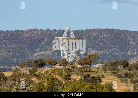 Cambridge, Tasmania Australia - December 29 2022: Mount Pleasant Radio Observatory on a wooded hill top in southern Tasmania Stock Photo