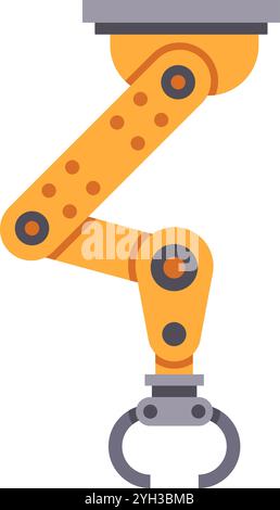 Industrial robotic arm lifting using claw gripper in a modern factory setting, representing automation and advanced technology Stock Vector