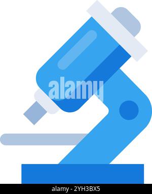 Simple blue microscope icon symbolizes scientific exploration, analysis, and the pursuit of knowledge in various fields Stock Vector