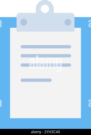 Blue framed clipboard filled with written information, symbolizing office tasks. Captures data management and business operations, illustrating Stock Vector