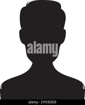 Mysterious black silhouette symbolizing anonymity and privacy against a white background. Evoking feelings of the unknown and identity Stock Vector