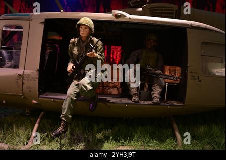 Diorama of US Marines landing in a Helicopter in Vietnam. Stock Photo