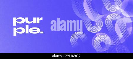 Modern and Minimalist Abstract Background in Purple Gradient. Creative Banner with Geometric Circle Shapes Stock Vector