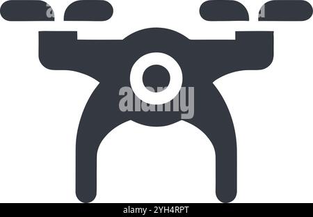 Minimalist icon of a drone quadcopter Stock Vector