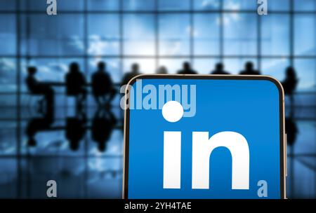 LinkedIn company logo displayed on smartphone Stock Photo