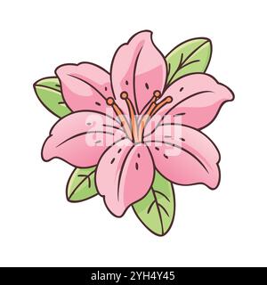 vector illustration of a azalea flower, for floral designs, botanical, & nature-themed projects. flower vector. Stock Vector