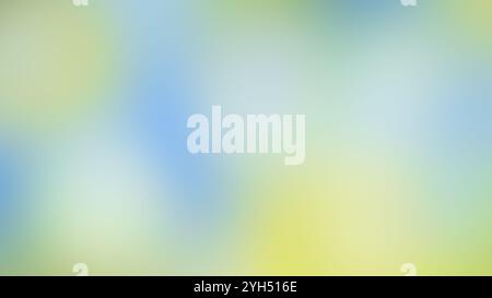 Soft, bright and blurred light green, blue and yellow color gradient background. Abstract summery and springlike background with copy space. Stock Photo