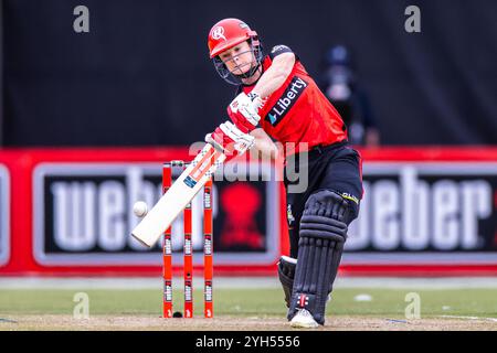 Melbourne, Australia, 9 November, 2024. Courtney Webb of Melbourne Renegades bats during Weber Women's Big Bash League (WBBL10) T20 match between Melbourne Renegades Women and Melbourne Stars Women at the CitiPower Centre Junction Oval on November 09, 2024 in Melbourne, Australia. Credit: Santanu Banik/Speed Media/Alamy Live News Stock Photo