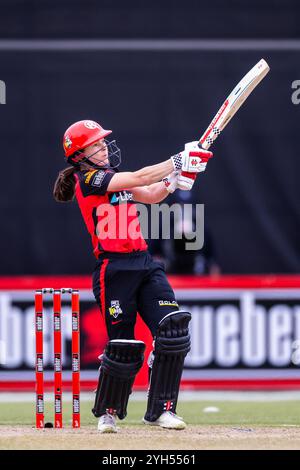 Melbourne, Australia, 9 November, 2024. Courtney Webb of Melbourne Renegades bats during Weber Women's Big Bash League (WBBL10) T20 match between Melbourne Renegades Women and Melbourne Stars Women at the CitiPower Centre Junction Oval on November 09, 2024 in Melbourne, Australia. Credit: Santanu Banik/Speed Media/Alamy Live News Stock Photo