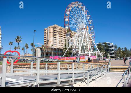 The Giant Wheel from Glenelg Beach, Glenelg, Adelaide, South Australia, Australia Stock Photo