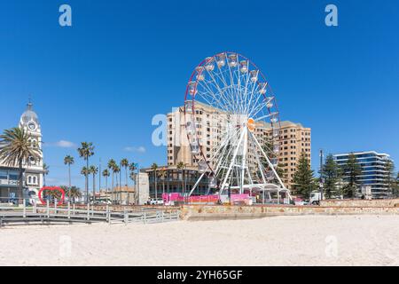 The Giant Wheel and foreshore from Glenelg Beach, Glenelg, Adelaide, South Australia, Australia Stock Photo