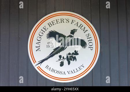 Entrance sign to Maggie Beer's Farm Shop, Pheasant Farm Road, Nuriootpa, Barossa Valley, South Australia, Australia Stock Photo