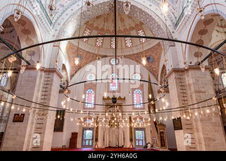 Awesome interior of the Bayezid II Mosque in Istanbul, Turkey Stock Photo