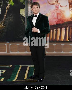 Los Angeles, USA. 09th Nov, 2024. Ethan Slater arrives at the Universal Pictures' WICKED Los Angeles Premiere held at the Dorothy Chandler Pavilion in Los Angeles, CA on Saturday, ?November 9, 2024. (Photo By Sthanlee B. Mirador/Sipa USA) Credit: Sipa USA/Alamy Live News Stock Photo