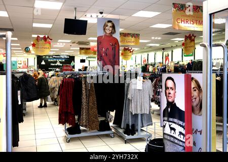 peacocks retail clothing shop interior Stock Photo