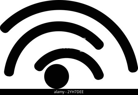 A black and white wi-fi logo bad signal wi-fi Stock Vector