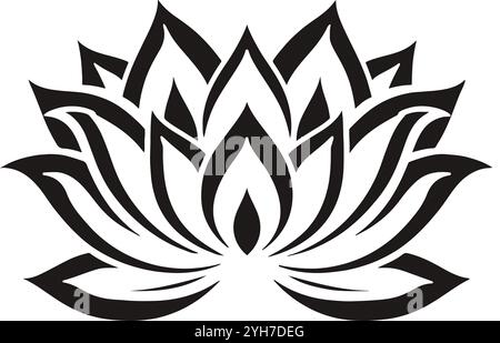 Minimalist Lotus Flower silhouette vector illustration Stock Vector