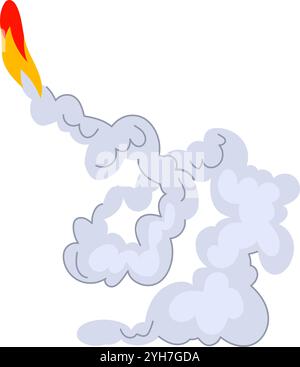 plume rocket smoke trail cartoon vector illustration Stock Vector Image ...