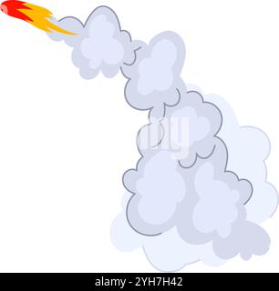 plume rocket smoke trail cartoon vector illustration Stock Vector Image ...