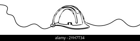 Continuous line drawing of a safety helmet for construction workers Stock Vector