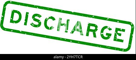 Grunge green discharge word rubber seal stamp on white background Stock Vector