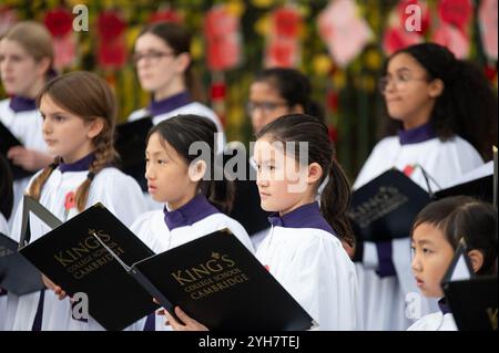 Cambridge, UK. 10/11/2024. A general view of the choir during the commemoration service. On Remembrance Sunday, which is the Sunday closest to Armistice Day, people from all over the world commemorate those who gave their life serving their country. Credit: David Tramontan / Alamy Live News Stock Photo