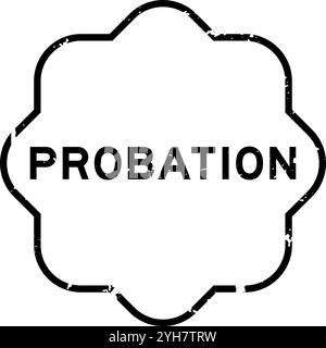 Grunge black probation word rubber seal stamp on white background Stock Vector