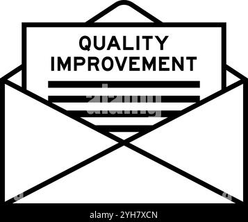 Envelope and letter sign with word quality improvement as the headline Stock Vector