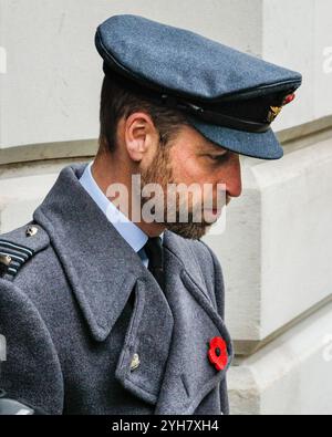 Downing Street, London, UK, 10th Nov 2024. Prince William, The Prince of Wales walks through in his military uniform. Politicians, including former Prime Ministers, are seen walking through Downing Street on the way to attending the Remembrance Sunday ceremony on Whitehall in Westminster. Credit: Imageplotter/Alamy Live News Stock Photo